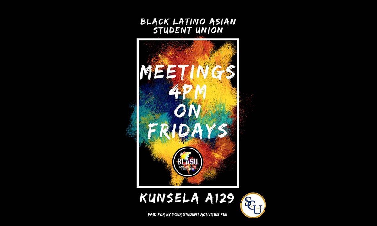 SUNYPolyInst's tweet photo. Make sure to go to the first #BLASU meeting of the spring semester this Friday! #SUNYPolyWeekend https://t.co/7gEJJ3LMxK
