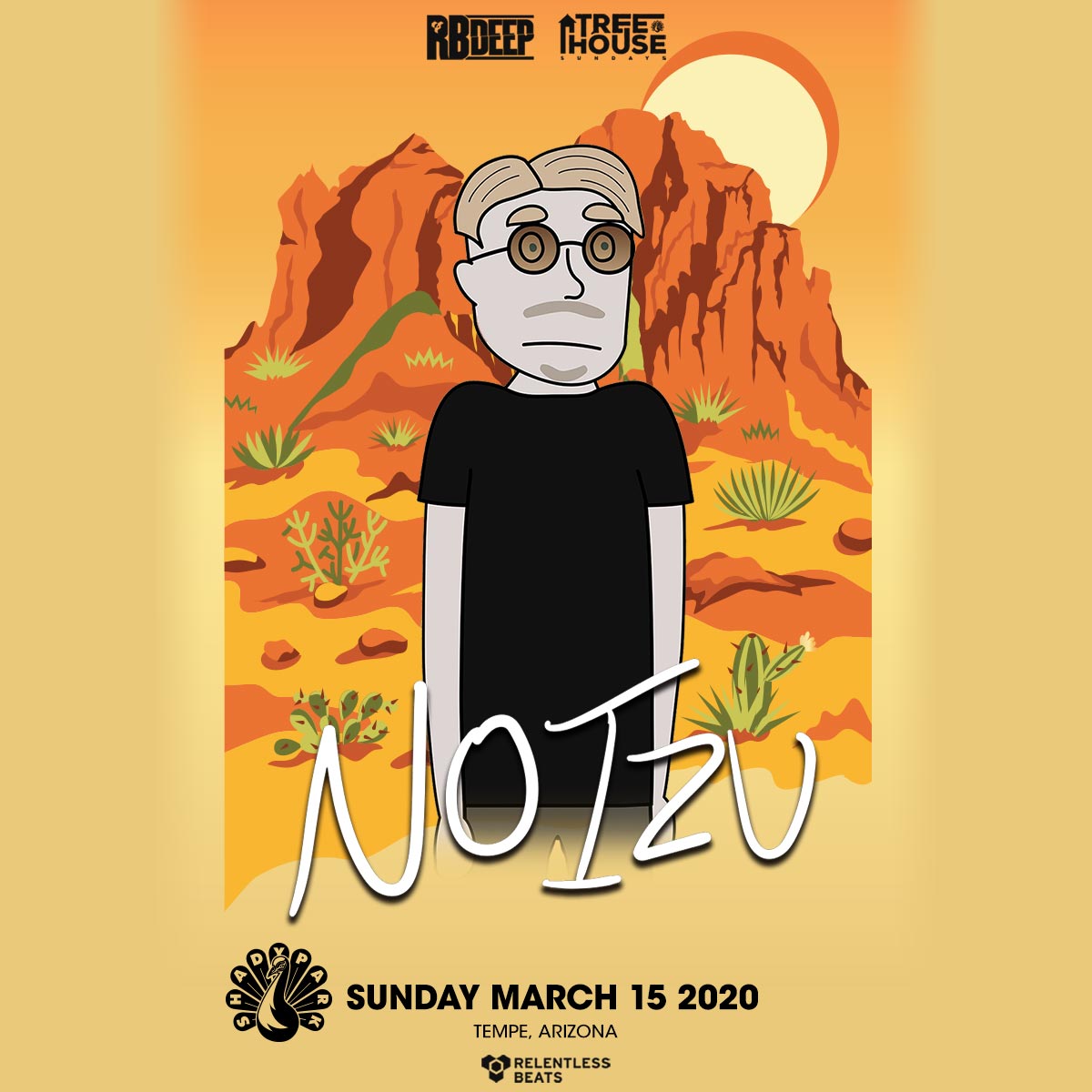 RelentlessBeats's tweet photo. #ShowAnnounce: @ShadyParkTempe is about to be bumpin' with @noizusound on Sunday, March 15 at TreeHouse Sundays🎶

Tickets are on sale now: https://t.co/rV74CympJG https://t.co/p6aSVMJfr9