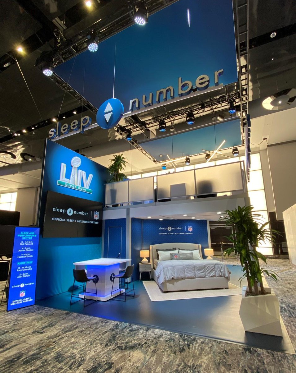 centpoint's tweet image. The @sleepnumber Media Center experience at #SuperBowl54 was created in partnership with @centpoint  as a content studio for interviews, podcasts, and player appearances. Plus, a great place for media to relax in the upper deck lounge and experience the 360 smart bed!
#event