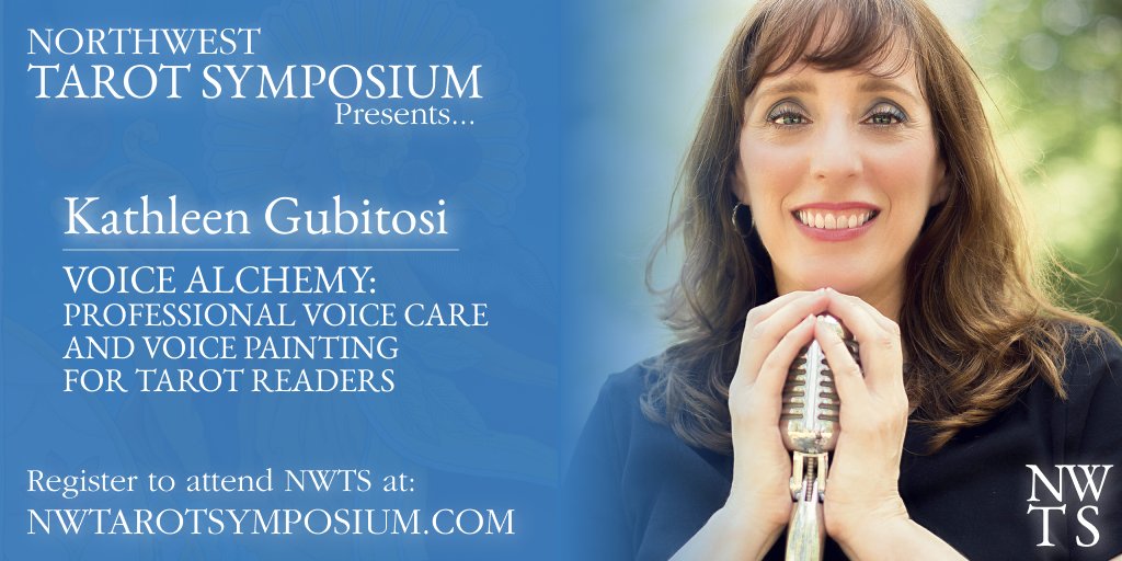 NWTarot's tweet photo. Learn to connect your voice to elemental energies and care for it well with Kathleen Gubitosi (@kgubitosi) at #NWTS2020!

"I love the intersection of tarot and the power of our authentic voices. I am so excited for the opportunity to share Voice Alchemy with the NWTS community." https://t.co/bSQrN3kUUR