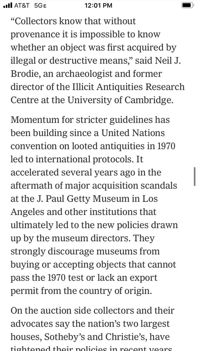 So, yeah, don’t buy antiquities without paperwork! You’re either getting looted objects or fakes, and museums shouldn’t accept either of them. Here are screenshots of the Times article. (Also check out that “ancient” “Chinese” “horse”.)