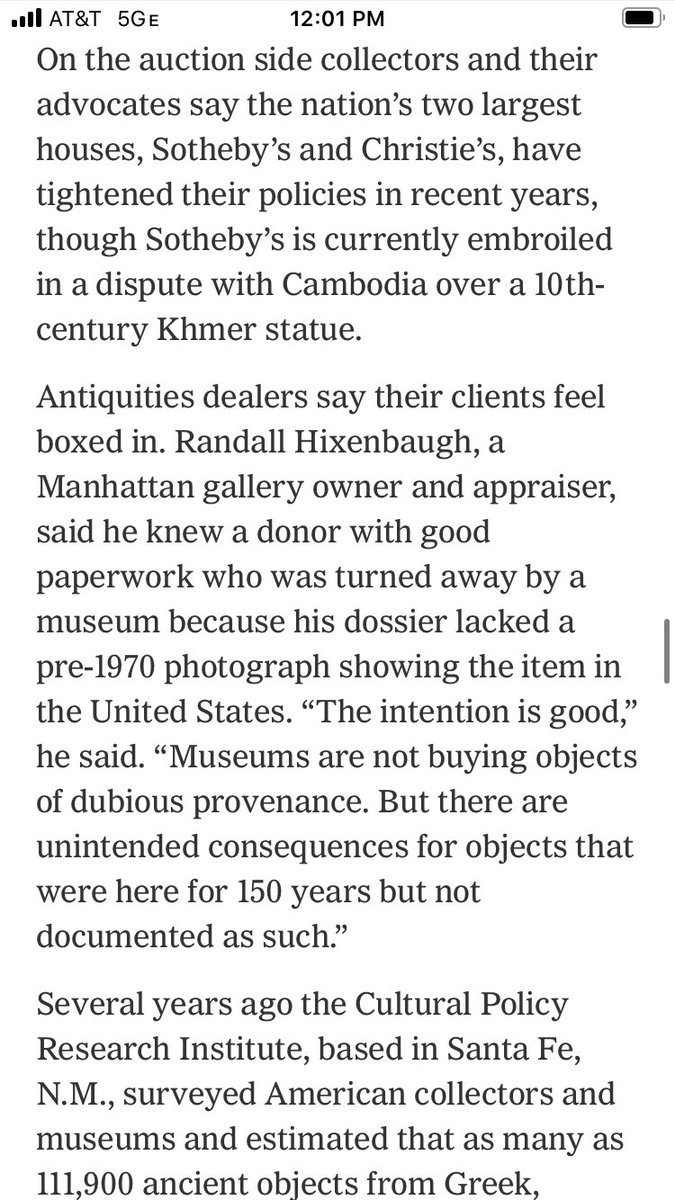 So, yeah, don’t buy antiquities without paperwork! You’re either getting looted objects or fakes, and museums shouldn’t accept either of them. Here are screenshots of the Times article. (Also check out that “ancient” “Chinese” “horse”.)