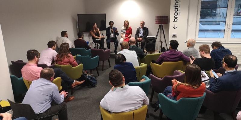 dagiuklas's tweet photo. LSBU Futurescapes event on smart cities. How to make London a better &amp; smarter city? Glad to be in a panel to #RajMuppala and #MariaMinaricova discussing technical challenges on smart cities https://t.co/7IY62h1HJv