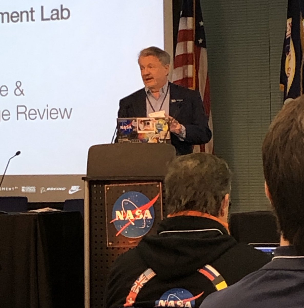 Pillownaut's tweet photo. SETI Institute President & CEO Bill Diamond welcomes the returning teams, and gives a congratulatory review to @NASA_FDL work applying #AI to planetary defense, astronaut health, Earth science, heliophysics, & lunar+solar system exploration. #NASAames #BigThink2020 @SETIInstitute https://t.co/17IIlGsv2P
