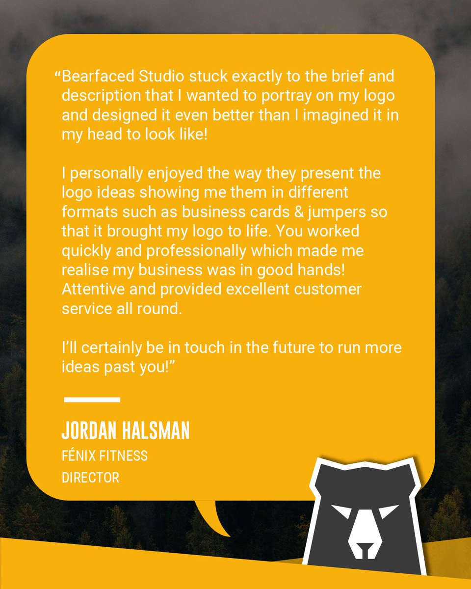 A fantastic testimonial from our friends Fénix Fitness 💪 An absolute pleasure to work with yourself and we appreciate the kind words 🐻👍

#graphicdesigner #brandingagency #testimonial