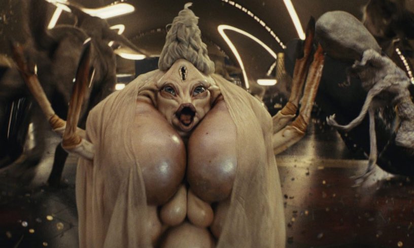 egg sac opera singershe lets out a sing yell just before jumping out of the alien horses way and its the goofiest thing in the world