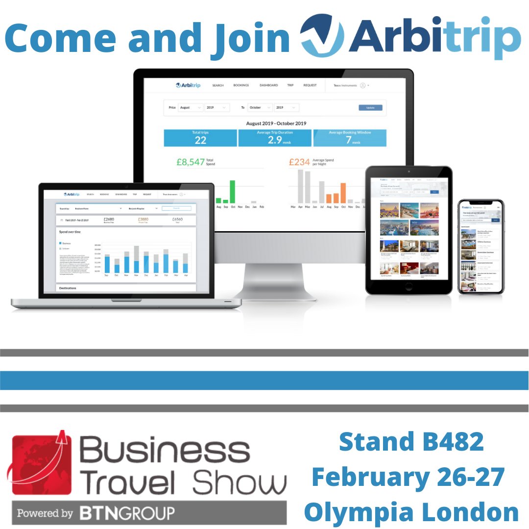arbitrip's tweet image. The Business Travel Show is almost here! Come and check out our stand at  B482 from Feb. 26-27 and learn about the most innovative Business Travel platform out there. See you then!