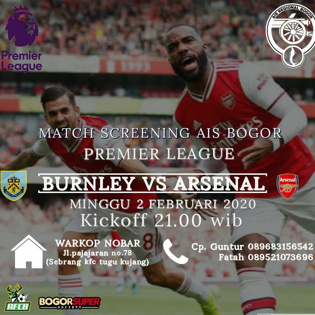 Selamat malam gooner(ette) semua, malam ini mimin mau kasih info #MatchScreeningAISBGR untuk pertandingan pekan ini lho. Yuk ramekan nobar hari minggu nanti! #COYG