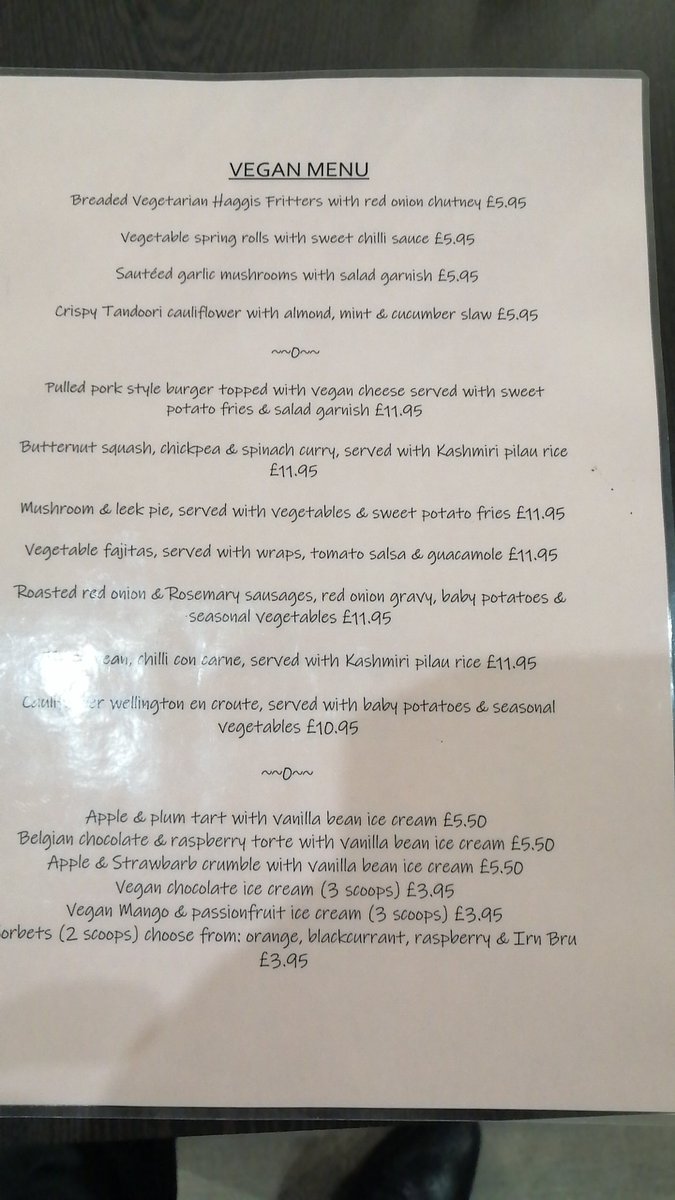 LongniddryInn's tweet photo. Vegan menu available daily https://t.co/6uCzSWoVZK