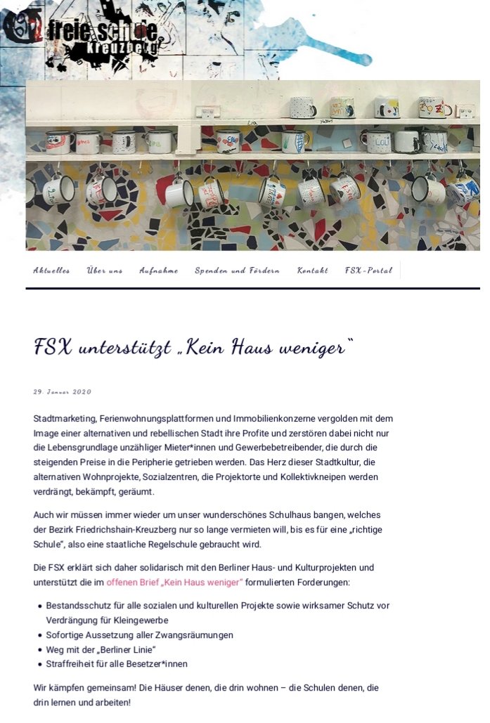 FSX unterstützt „Kein Haus weniger“: freieschulekreuzberg.de/fsx-unterstuet… #keinhausweniger