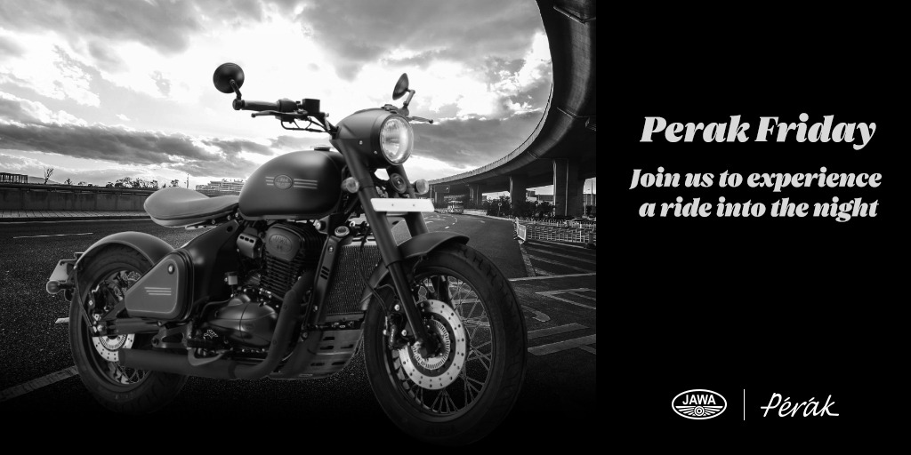 jawamotorcycles's tweet photo. Another #PerakFriday is around the corner. Rides flag off 07th Feb across: Delhi, Bangalore, Pune, Mumbai, Chennai, Hyderabad, Kolkata, Kochi, Surat & Chandigarh. Visit your nearest dealership, call 1800-210-4200, or sign up today: https://t.co/K3REC7Yr0p, to ride the Perak. https://t.co/01L1etHEpz