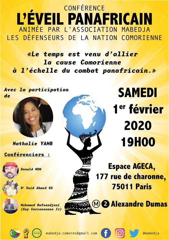 Nath_Yamb's tweet photo. Je serai à Paris ce week-end, pour écouter et soutenir la diaspora comorienne, qui elle aussi se bat contre la mauvaise gouvernance, le kidnapping électoral et la violation récurrente des droits humains par une dictature sur laquelle la communauté internationale ferme les yeux 🐝 https://t.co/j3MYKny4Z7