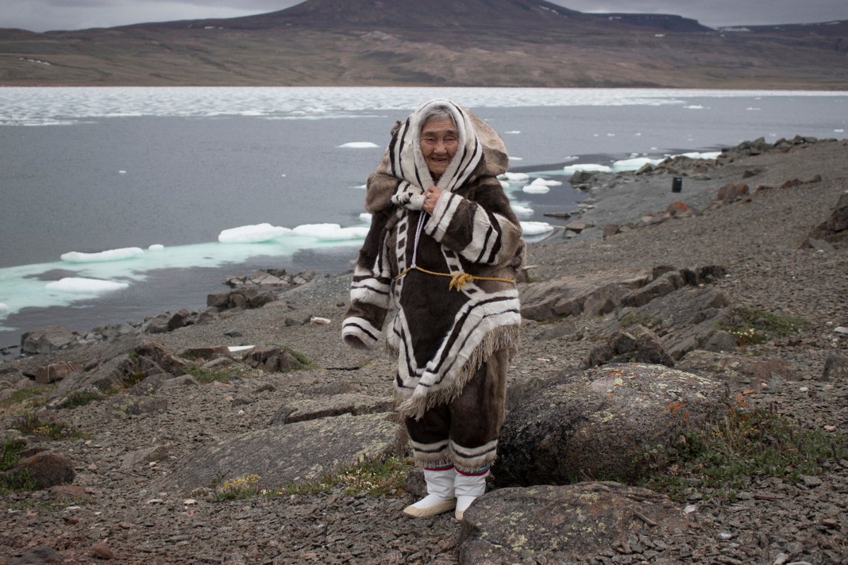 PCArchaeology's tweet photo. #DYK? The amauti is a parka worn by Inuit women of the eastern arctic - this one originates near Arctic Bay, where Inuk Elder Qapik Attagutsiak lives. Our latest #HometownHero, discover how Qapik + her community contributed to the #WWII effort: https://t.co/yYmfsoCgiv #OurVaults https://t.co/vMcfd1RkC5