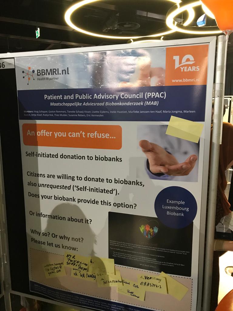 BBMRINL's tweet photo. Find out more about the Patient and Public Advisory Council for #BBMRINL and self-initiated donations to biobanks on our poster at the @Health__RI conference #healthri2020 #biobanks https://t.co/vsd039jYZj