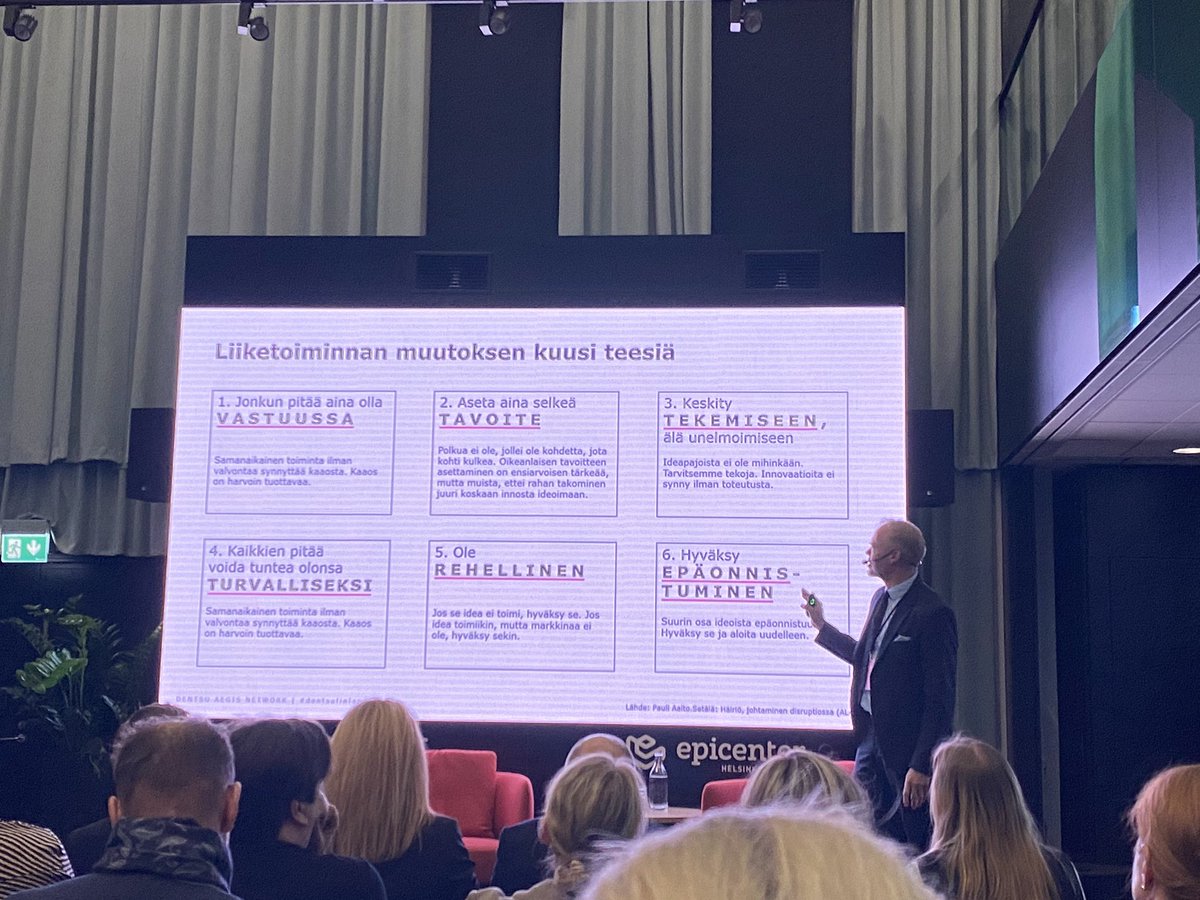 MiraVau's tweet photo. Tärkeitä perusasioita työelämässä: jonkun pitää olla aina vastuussa, aseta selkeä tavoite ja hyväksy myös epäonnistuminen #dentsufinland #transformoidutaikatoa https://t.co/fHaK6pfJ8f
