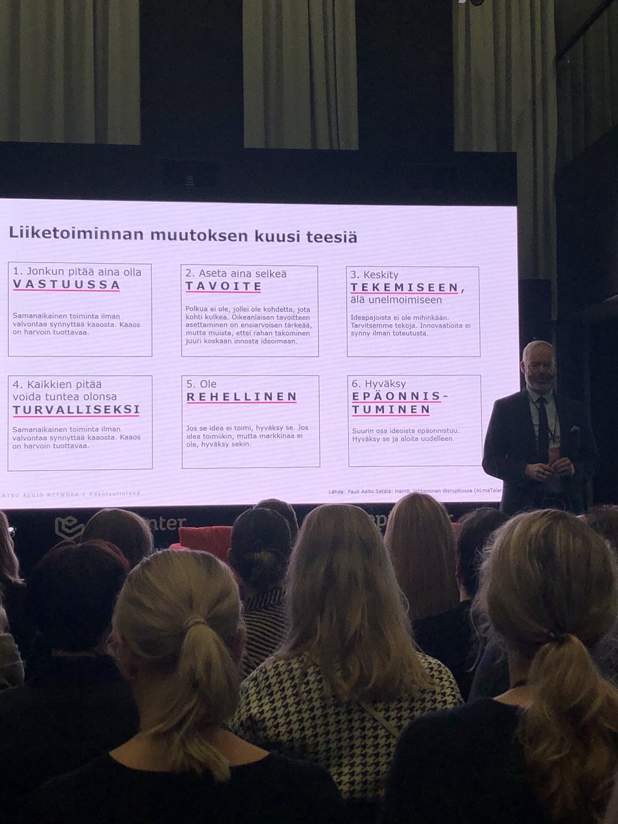 Liiketoiminnan muutoksen kuusi teesiä by <a href="/PauliAS/">Pauli Aalto-Setälä</a> #dentsufinland