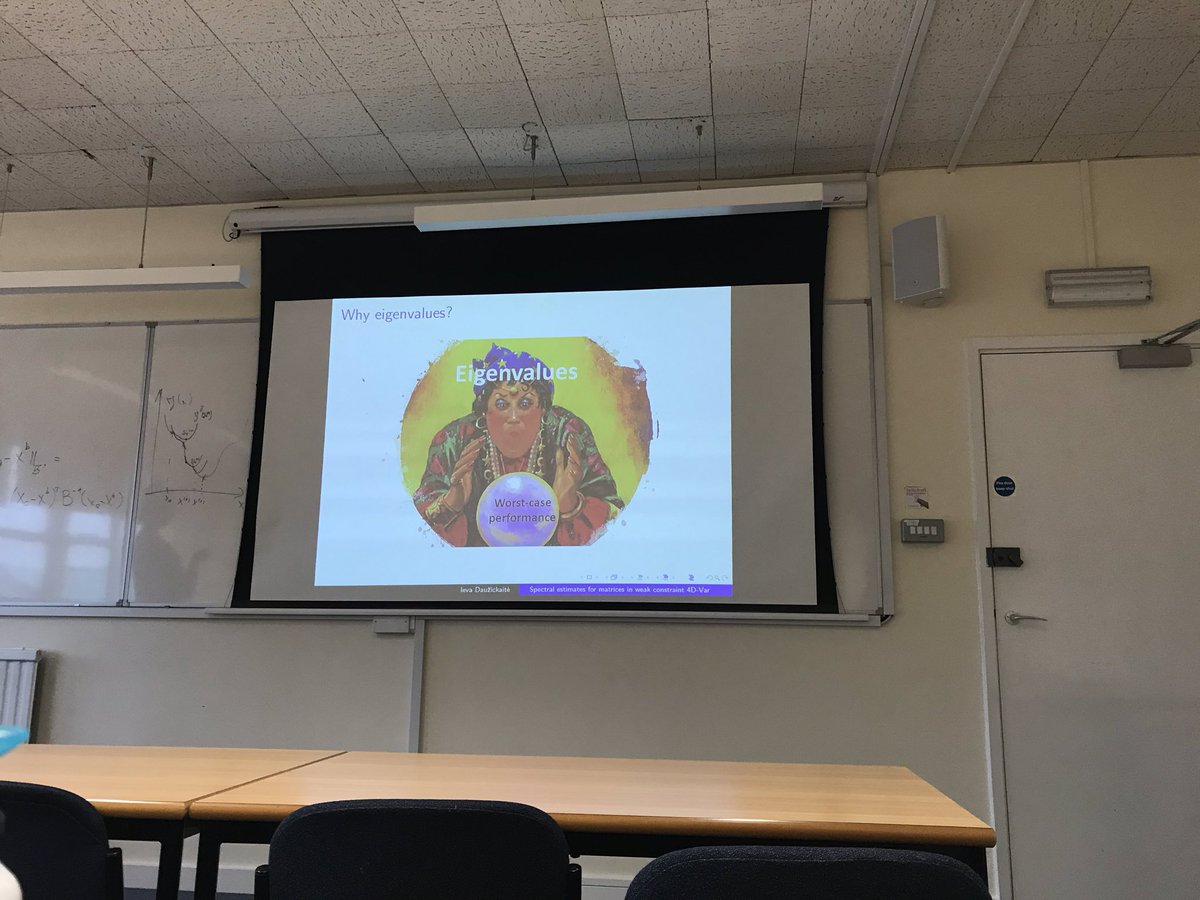 SIAMReading's tweet image. Doing some magic with linear algebra to understand #DataAssimilation at our PhD seminars thanks to our president Ieva! @UniRdg_Maths #Mathematics