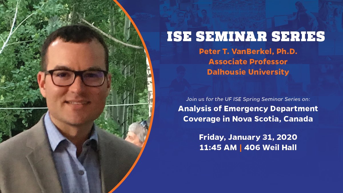Peter T. VanBerkel, Ph.D. from Dalhousie University will be giving a seminar at the University of Florida on Friday, January 31 at 11:45am in room 406 Weil Hall.