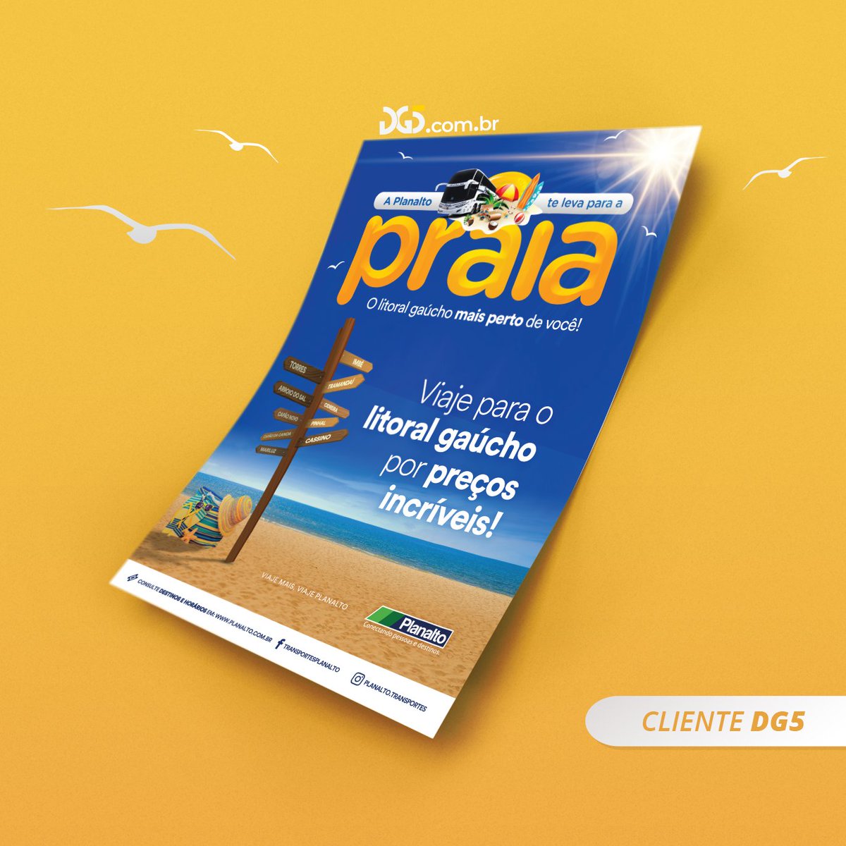 dg5comunicacao's tweet photo. A campanha de verão da Planalto continua pegando a estrada para o litoral gaúcho. E vamos combinar, não bastassem os horários e descontos especiais, as peças, assinadas pela DG5, ficaram lindas! 👇😉 https://t.co/zkSmhxwR2C