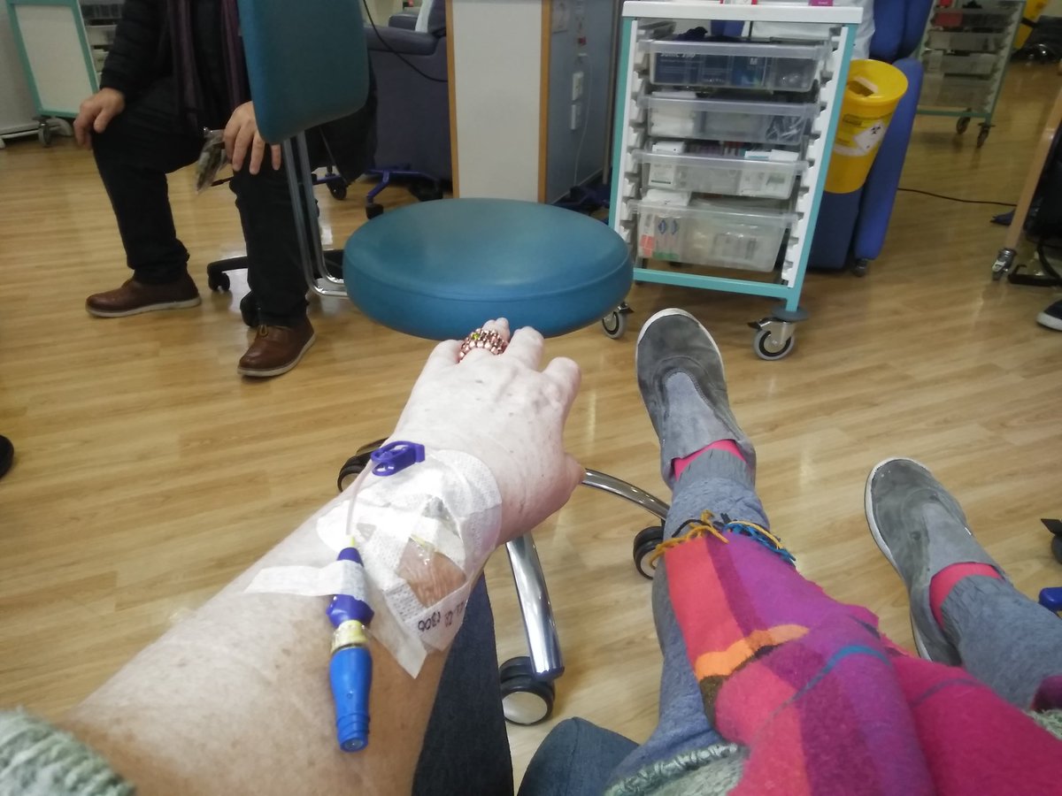 Karashgould's tweet photo. Immunotherapy day in what I call my Michael Grade socks  @royalmarsdenNHS Chelsea... As I said yesterday at #HammersmithHospital and say every day of my life : #blessNHS https://t.co/AakHKKPt7g