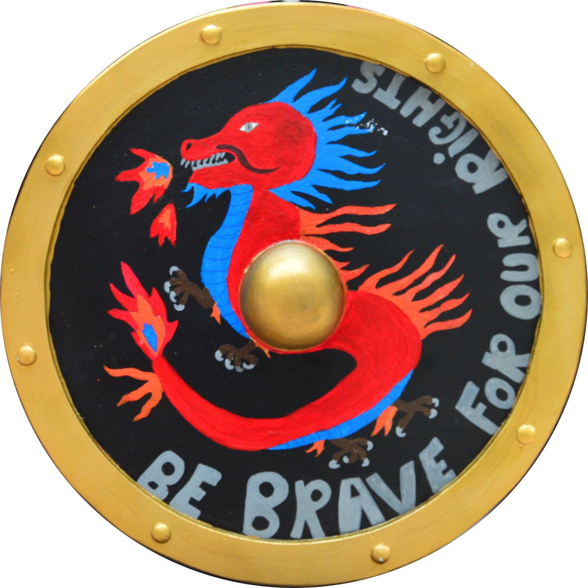 Be Brave for our Rights shield by Tammy Henderson for The Children's Parliament.