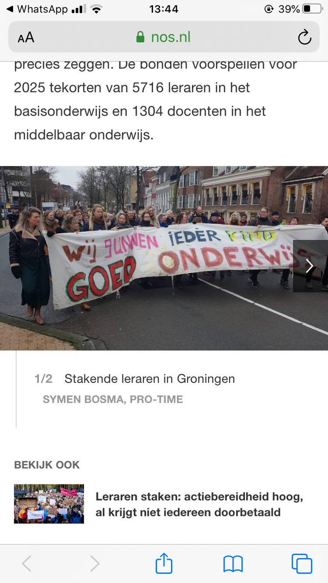 BertinePilon's tweet photo. Yes! Zelfs de @nos kan niet om ons heen. #investeerinonderwijs #leraarinactie #slobloshetop #aob @DeHeerdstee @arieslob @VCOGnl https://t.co/bkDsPJGF30