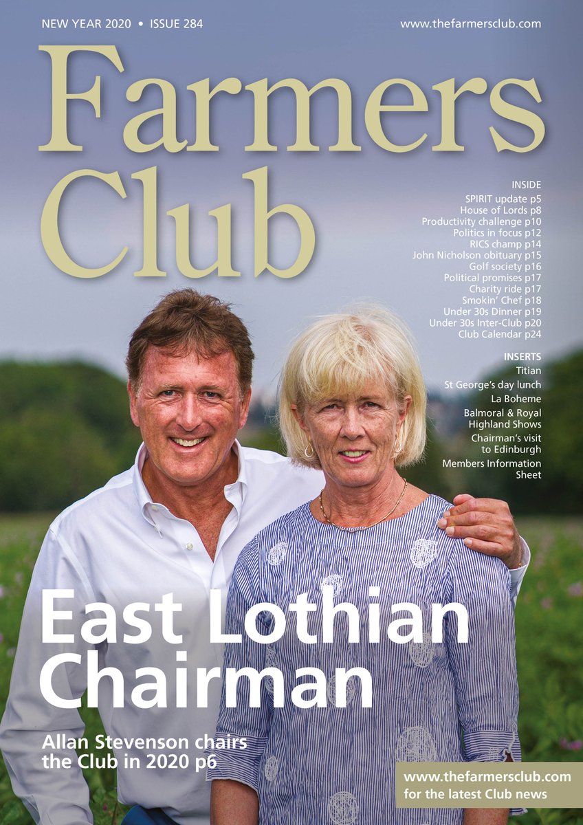 TheFarmersClub's tweet photo. Latest Farmers Club Journal profiles new Chairman Allan Stevenson, Lady Rosie Boycott, productivity challenges, future ag policy, RICS champ, golf, Sussex smokery and 2020 event details...
https://t.co/zXxLJtaEmM https://t.co/R7M7EYiYVf
