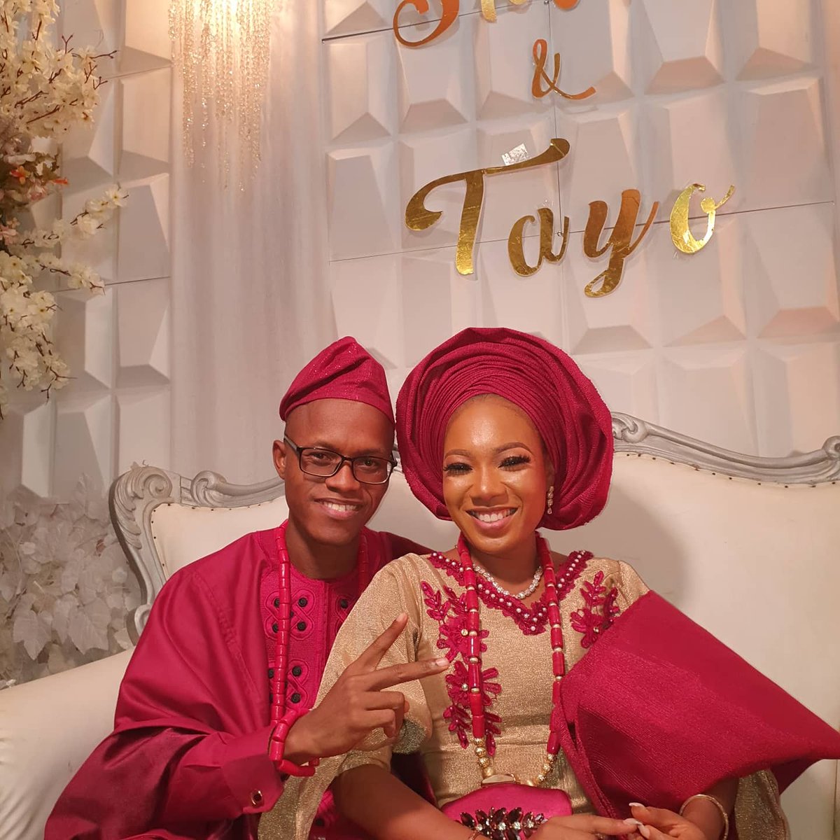 theisaacola's tweet photo. When your buddy walks down the aisle, you go all out😊😎 Congratulations @tayojo &amp; Sola❤ Cheers to pure bliss, friendship, and endless love! #TwoHeartsOneOjo #IsaacRocksAgbada #ThursdayWedding #UnionWithGod https://t.co/EdV9HARoMk