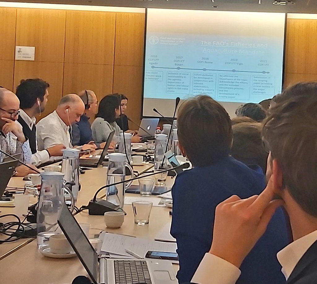 MarketAC_EU's tweet photo. Our General Assembly holds a presentation by @m_touss from @FAOfish on #socialresponsability in the #fishvaluechain. Fundamental information to brainstorm on the social dimension of the #seafoodmarket. https://t.co/R3eEgJq2PQ