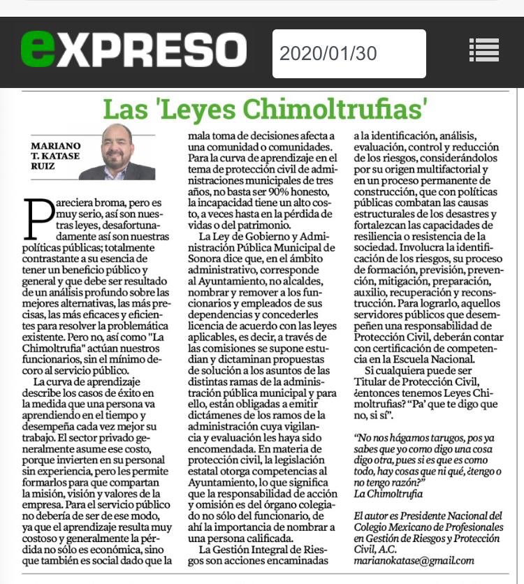Les comparto mi colaboración de hoy jueves en Periódico <a href="/Expresoweb/">EXPRESO</a> .  expreso.com.mx/edicion-impres…