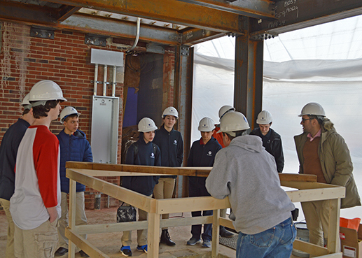 WoodlyndeSchool's tweet photo. Woodlynde School is in the middle of some major changes with the new #campusproject. For instance, did you know that we're getting an elevator? A few weeks ago, students got to see the elevator well. #campusconstruction #comingfall2020 https://t.co/1lTkxVFLgI