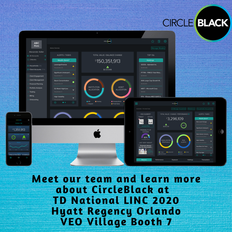 The CircleBlack team is at #NationalLINC 2020 in Orlando. Stop by our booth to find out how our properietary technology can take your business to the next level! #CircleBlack #fintech #datahub