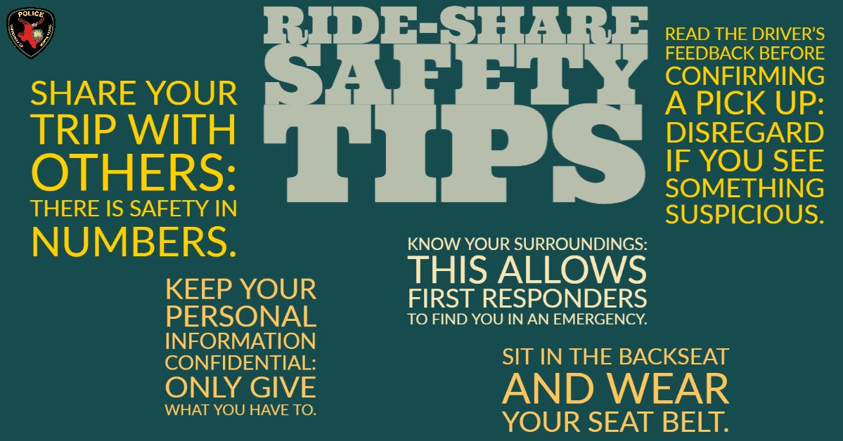 Share your trip with others, Keep your personal information confidential. Know your surroundings, Sit in the backseat, Read the driver's review before confirming pickup.