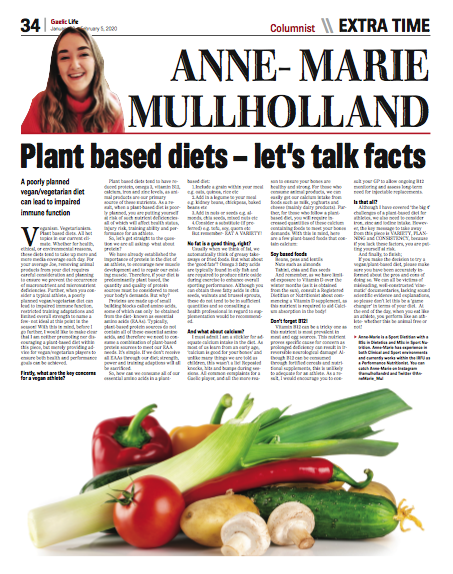 Gaelic_Life's tweet photo. #InTheGL Our newest columnist Anne-Marie Mulholland is back - her monthly offering is on plant based diets. Do you know the facts? - Another #MustReadGL piece by @AnneMarie_Mul Buy it now - https://t.co/Sv13qvGgb7 https://t.co/yYRTNCj49o
