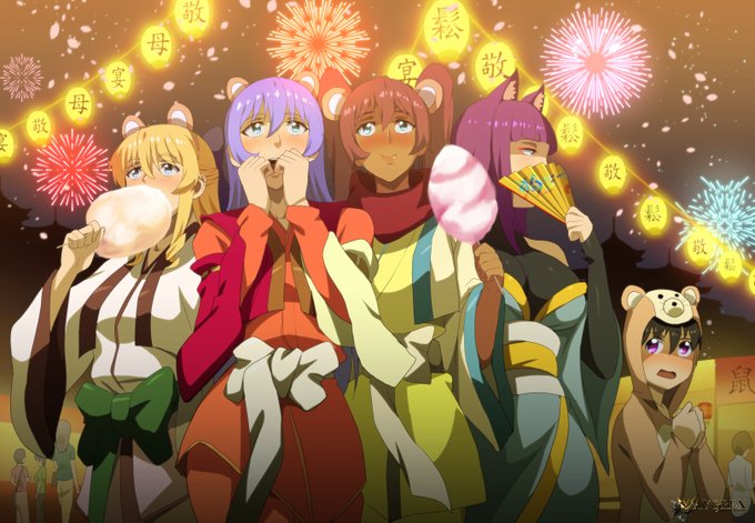 Vaygren's Chloe, Khara, Sophia  and Bynx celebrating the #ChineseNewYear and being in awe of all fireworks