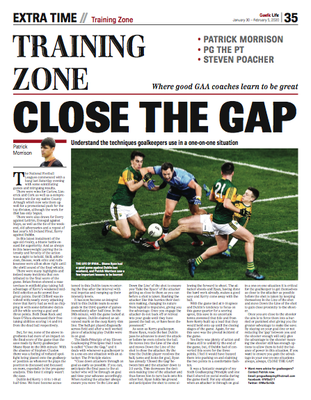 Gaelic_Life's tweet photo. #InTheGL - Read Patrick Morrison's advice for goalkeepers who want to prepare for one-on-one situations - Where else can you get this sort of information? - - Another #MustReadGL piece by @PMX_28 - Buy the paper now - https://t.co/Sv13qvXRzH https://t.co/0BuCAE6uRs