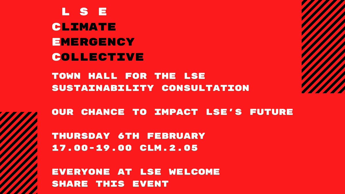 LSECEC's tweet image. Welcome back to term! Please consider coming to our first town hall of the year - whoever you are on campus, we need your creativity and experience to help influence the consultation. 

Bring your friends next Thursday and come early! :)