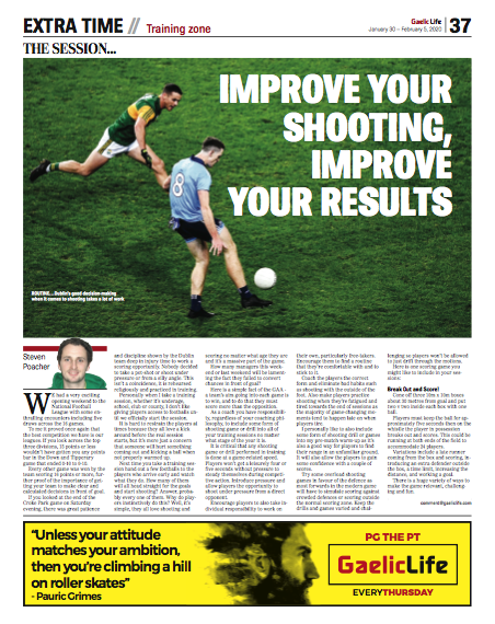 Gaelic_Life's tweet photo. #InTheGL Stevie Poacher explains how to get your team's shooting up to scratch - Another #MustReadGL piece by @Stevie_Poacher Buy the paper now - https://t.co/Sv13qvGgb7 - Can you believe you can buy this paper for less than £2? https://t.co/3gMM0gwysD