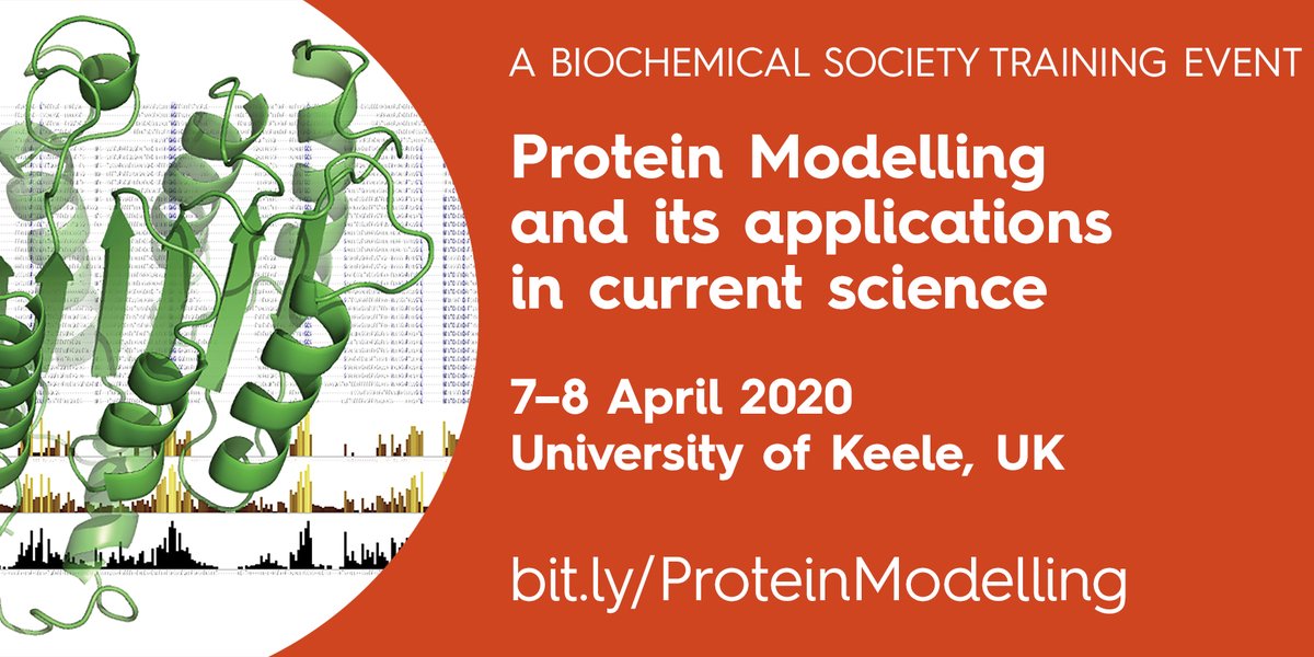 BiochemSoc's tweet photo. Register for training course Protein modelling and its applications in current science. Learn how to generate 3D models of proteins where no structural data is available. Earlybird registration closes 7 February https://t.co/o5V9HDPdUs #ProteinModelling #protein #structure https://t.co/xEtj0uQaYX