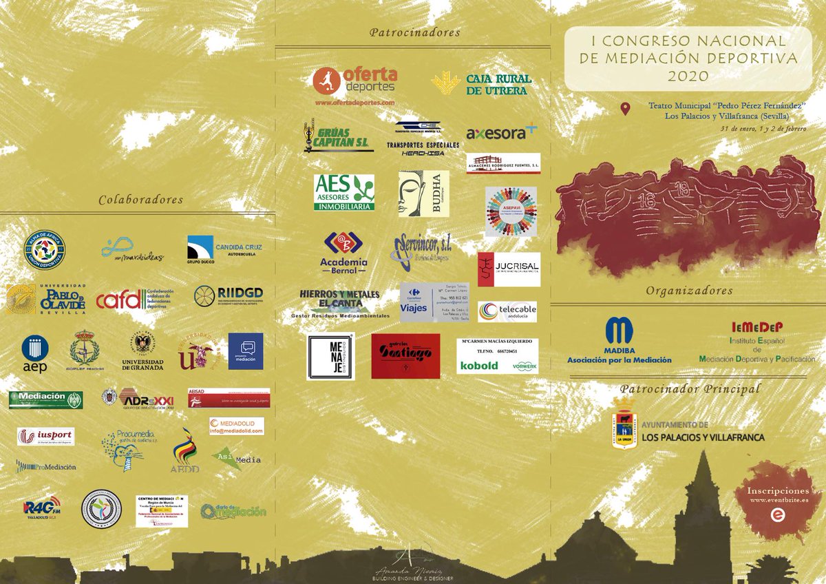 Este fin de semana, entre los días 31 y 2, se celebra en Los Palacios y Villafranca (Sevilla) el I Congreso Nacional de Mediación Deportiva.
Tendré el honor de intervenir el domingo 2 de febrero para hablar de fútbol y valores.
Muchas gracias, @chico_louro y <a href="/msantana1105/">Marisa Santana Delgado</a> .