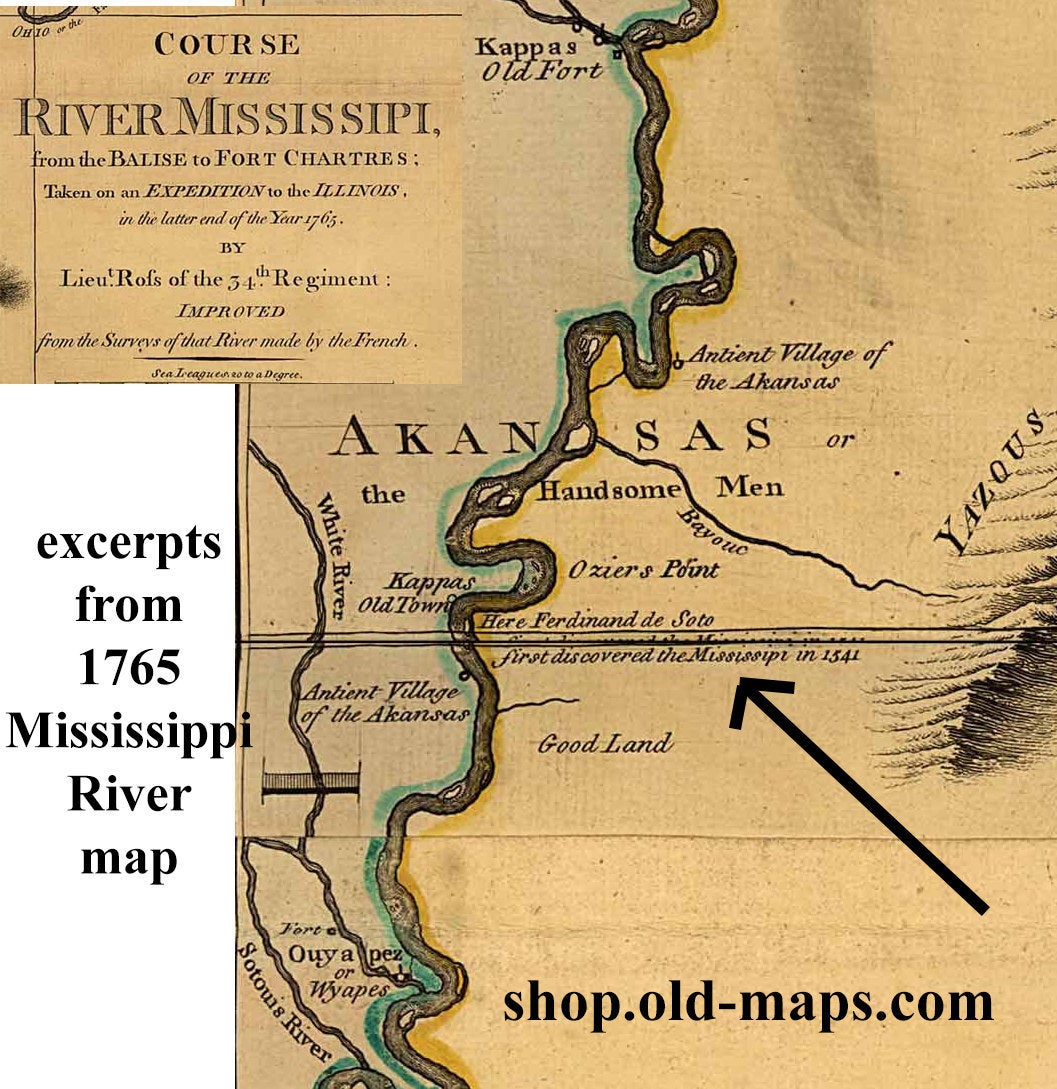 OldMaps1's tweet photo. Very early Mississippi River map. French explorers. Indian villages. Its a long tall map. Prints from https://t.co/FqmLVamKIk and  #etsy shop: https://t.co/Lxak6ooyhX #mississippiriver #nativeamericans #arkansashistory #mississippiriverhistory https://t.co/nUvoStXJ3P