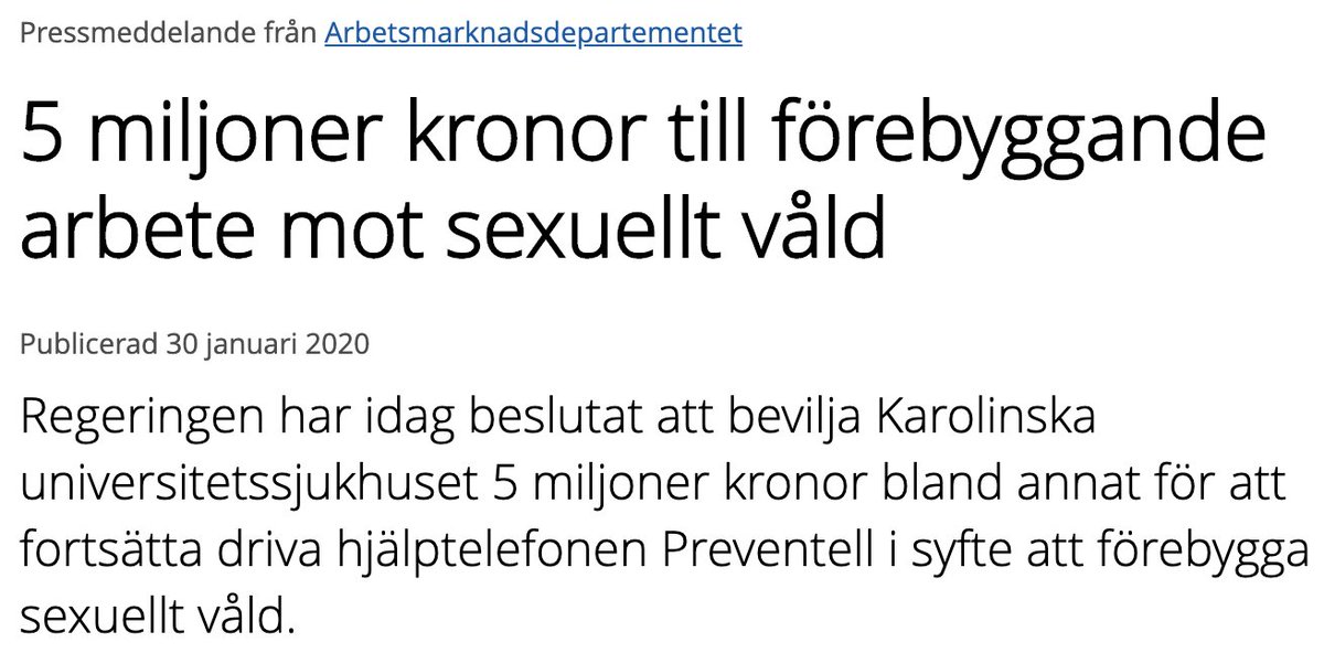 RFSU's tweet photo. Bra att Preventell får fortsätta sitt viktiga arbete med att förebygga sexuellt våld genom vård och behandling mot sexuella riskbeteenden. @arbetsmarkdep @AsaLindhagen 
https://t.co/j6cjasIpBZ https://t.co/UgdNAdGEJB