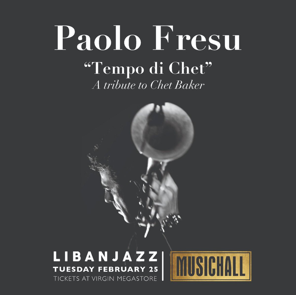 MUSICHALL BEIRUT 
Paolo Fresu live in concert at MusicHall Beirut onTuesday, February 25 at 9pm. 
Tickets <a href="/TicketingBO/">TicketingBoxoffice</a> 
#musichall #musichallbeirut #byelefteriades #Jazz #paolofresu #livemusic #concert 
<a href="/libanjazz/">Liban Jazz</a>