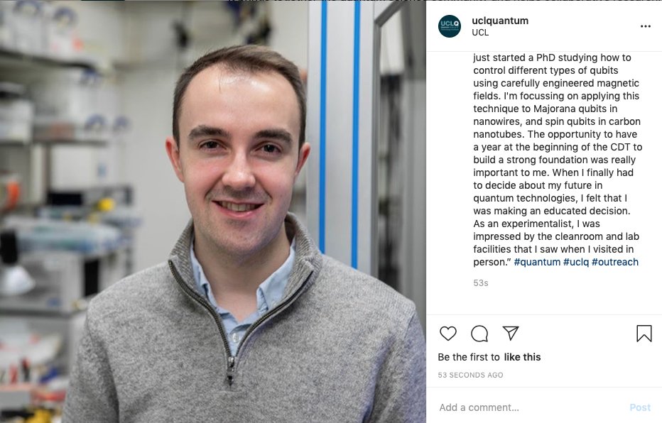 Photo of Michael Hynes in an UCLQ lab