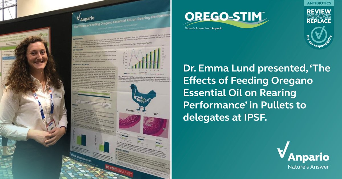 anparioplc's tweet photo. Anpario's Dr. Emma Lund presented the effects of feeding #Orego-Stim on #PulletRearingPerformance, to delegates at #IPSF in Atlanta this week. #IPPE #PoultryPerformance #NaturallyMoreProfitable #NaturesAnswer https://t.co/Y3EPCkwkbo