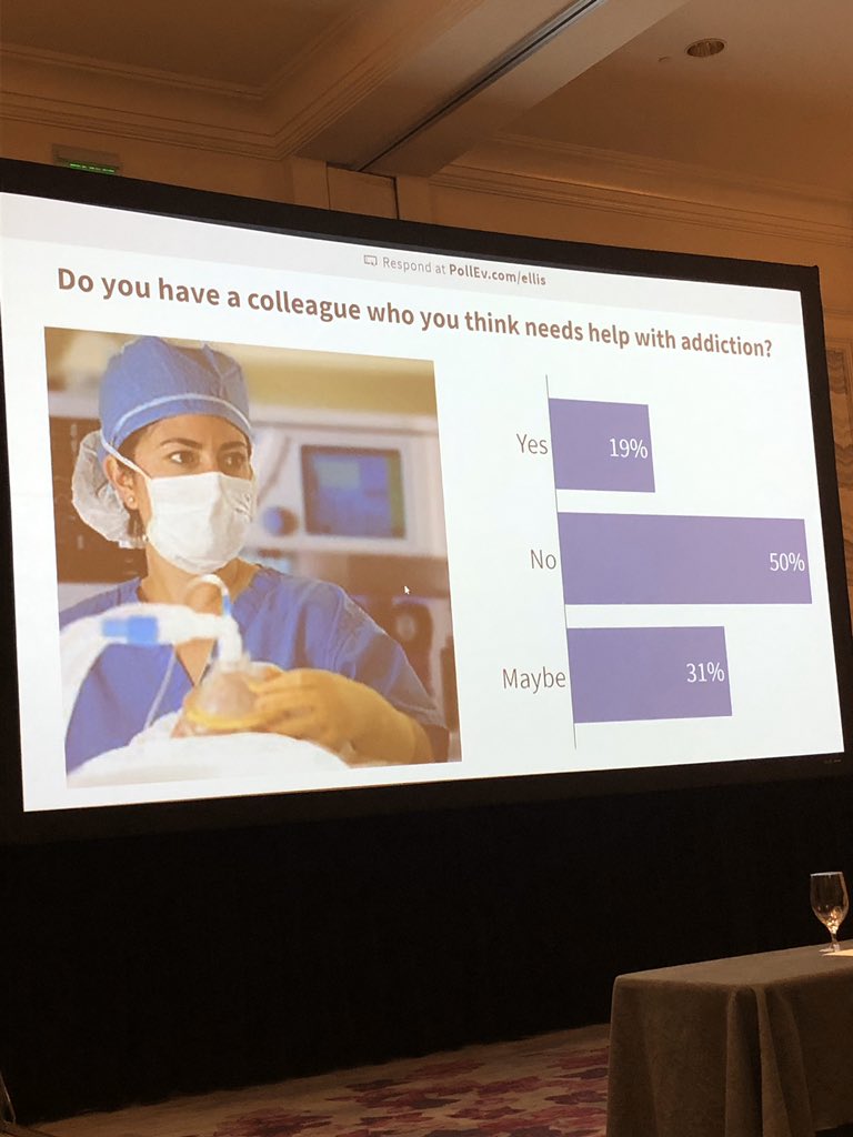drchadb's tweet photo. Half of the attendees at #AnesthesiaCamp responded that they believe someone with whom they work who has or may have need for help with addiction. Speak up. Save a life. @Paul_Wischmeyer https://t.co/tiZArT6oeO