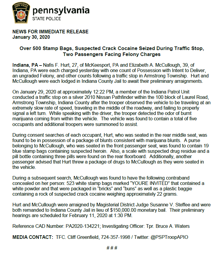 PSPTroopAPIO's tweet photo. Press Release below. There's no such thing as a routine traffic stop. ⤵️

#FirstFinest https://t.co/6phdXdubaH