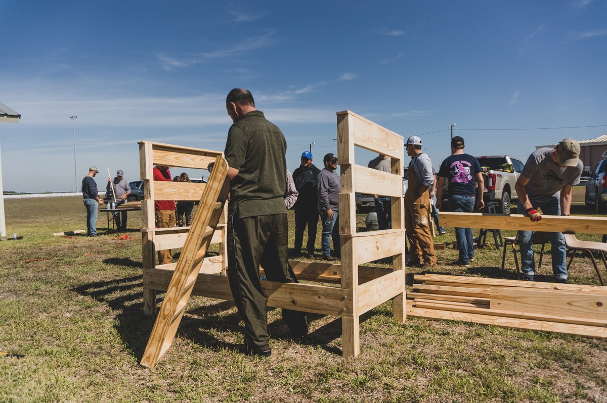 ForOthersCo's tweet photo. @EmmausChurchCC and St. Andrews Episcopal Church gathered their congregations to build ten sets of bunk beds. Each bed helping prevent a child in their community from entering into the foster care system. A load of lumber and many willing hands was all it took. #emmauschurchcc https://t.co/eeDXe8INzS