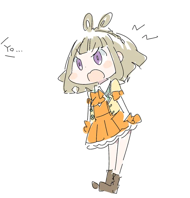 うろ覚えでとーかちゃん描いてみたけど靴が思い出せんな… 