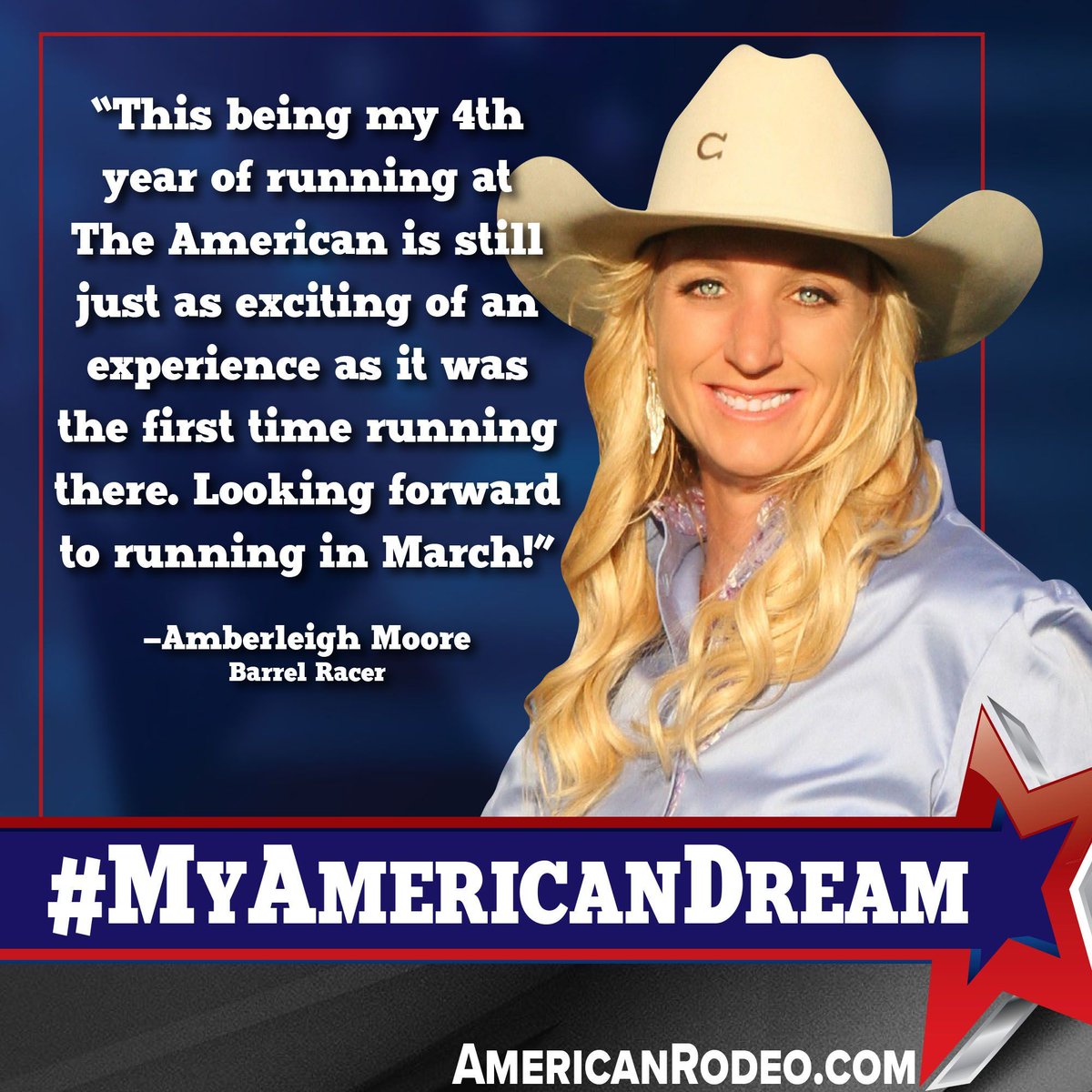 TheAmericanTR's tweet photo. #MyAmericanDream: Amberleigh Moore
#TheAmerican | #LifeChangingRodeo https://t.co/Ae6X8123bp